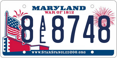 MD license plate 8AE8748