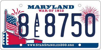 MD license plate 8AE8750