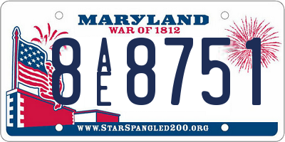 MD license plate 8AE8751