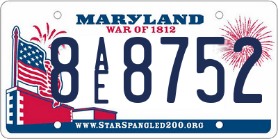 MD license plate 8AE8752