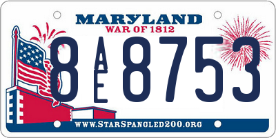 MD license plate 8AE8753