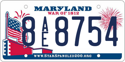 MD license plate 8AE8754