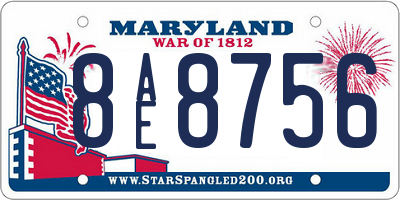 MD license plate 8AE8756
