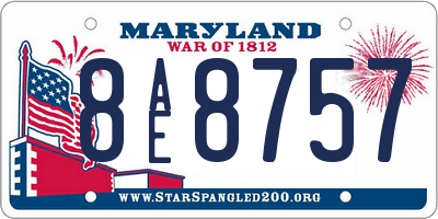 MD license plate 8AE8757