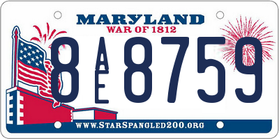 MD license plate 8AE8759