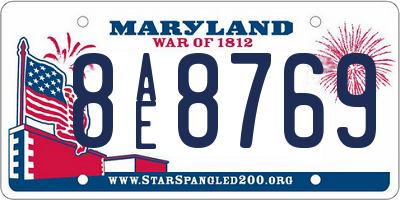 MD license plate 8AE8769