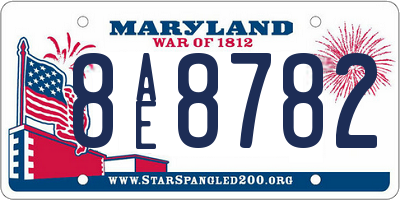 MD license plate 8AE8782
