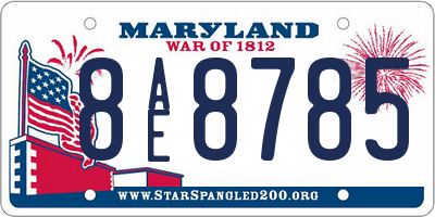 MD license plate 8AE8785
