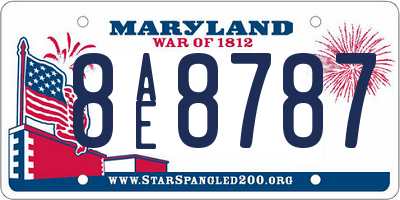 MD license plate 8AE8787
