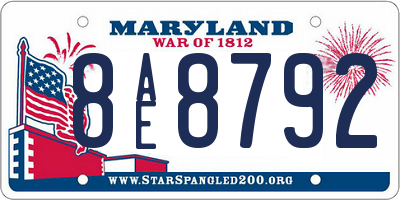 MD license plate 8AE8792