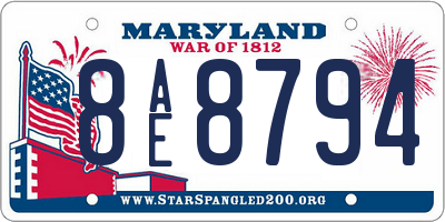 MD license plate 8AE8794