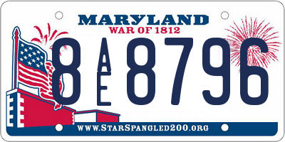 MD license plate 8AE8796