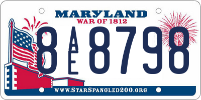 MD license plate 8AE8798