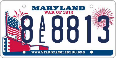 MD license plate 8AE8813