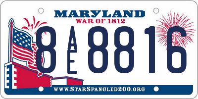 MD license plate 8AE8816