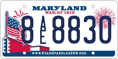 MD license plate 8AE8830