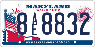 MD license plate 8AE8832
