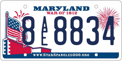 MD license plate 8AE8834
