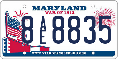 MD license plate 8AE8835