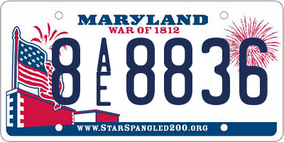 MD license plate 8AE8836