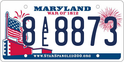 MD license plate 8AE8873