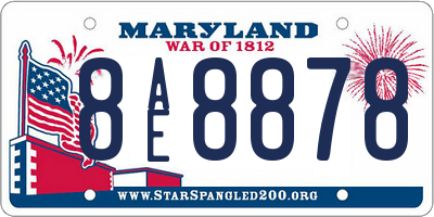 MD license plate 8AE8878
