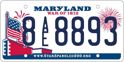 MD license plate 8AE8893