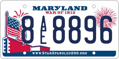 MD license plate 8AE8896