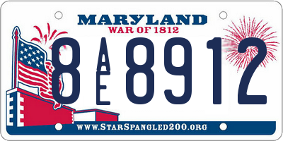 MD license plate 8AE8912