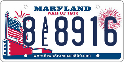 MD license plate 8AE8916