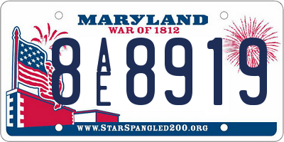MD license plate 8AE8919