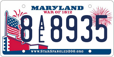 MD license plate 8AE8935
