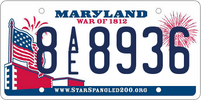 MD license plate 8AE8936