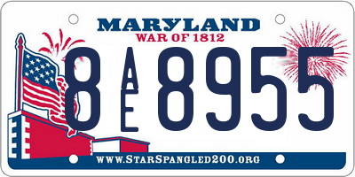 MD license plate 8AE8955