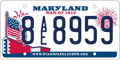 MD license plate 8AE8959