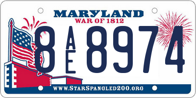 MD license plate 8AE8974