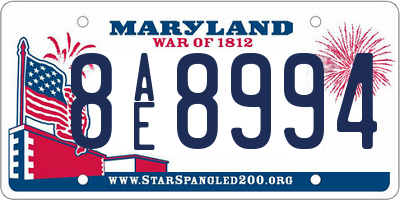 MD license plate 8AE8994