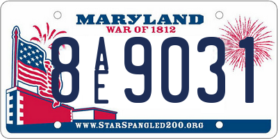 MD license plate 8AE9031
