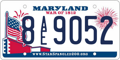 MD license plate 8AE9052