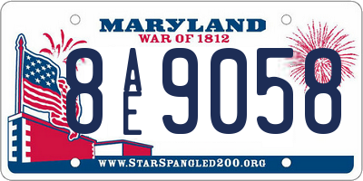 MD license plate 8AE9058