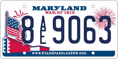 MD license plate 8AE9063