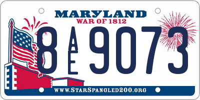 MD license plate 8AE9073