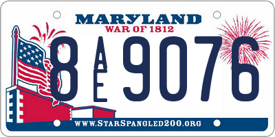 MD license plate 8AE9076