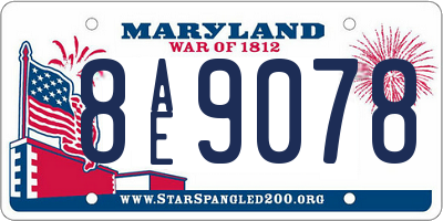 MD license plate 8AE9078
