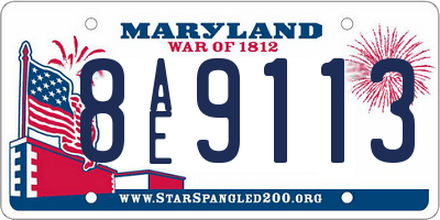 MD license plate 8AE9113