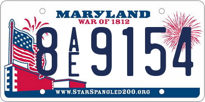 MD license plate 8AE9154