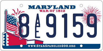 MD license plate 8AE9159