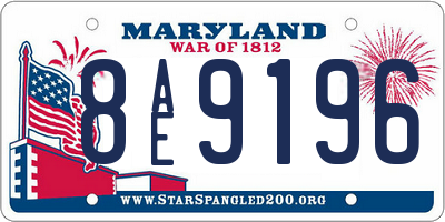 MD license plate 8AE9196