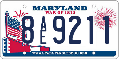 MD license plate 8AE9211
