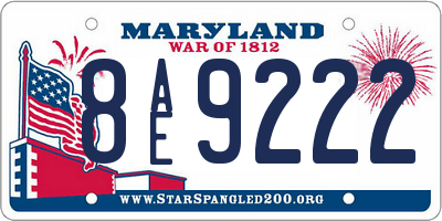 MD license plate 8AE9222